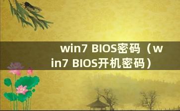 win7 BIOS密码（win7 BIOS开机密码）